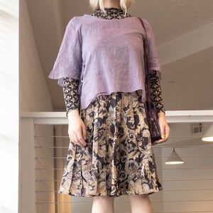 Designer Hanna for La Journeè purple / magenta sheer short sleeved shirt